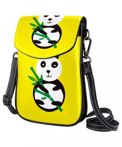 Crossbody Bag for Women, Purse, Messenger Bag, Shoulder Bag, Yellow Pattern Panda $14.29 Shoulder Bags