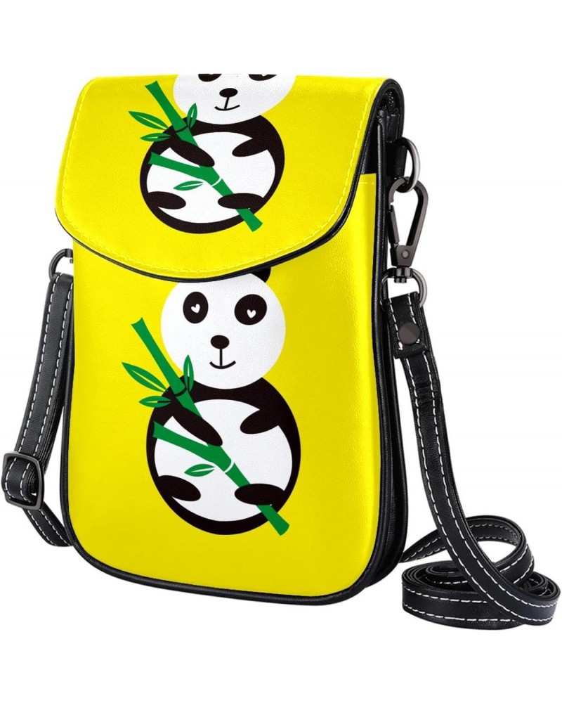 Crossbody Bag for Women, Purse, Messenger Bag, Shoulder Bag, Yellow Pattern Panda $14.29 Shoulder Bags