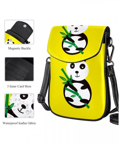 Crossbody Bag for Women, Purse, Messenger Bag, Shoulder Bag, Yellow Pattern Panda $14.29 Shoulder Bags