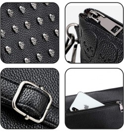 Women Shoulder Bag Punk Skull Rivet Shoulder Bag PU Leather Gothic Crossbody Bag with Chain Wallet Purse-Black $19.72 Shoulde...