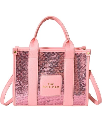 The Tote Bag for Women ，Sequined tote Purse letter PU shoulder crossbody bag for office travel…… Pink2 $15.18 Totes