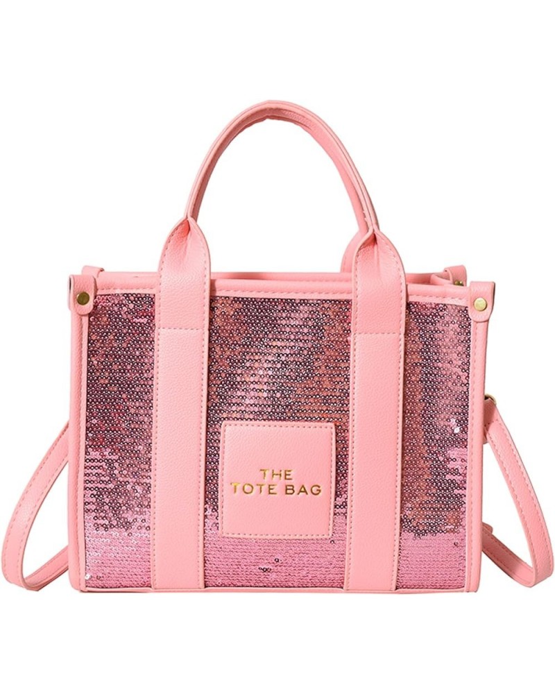 The Tote Bag for Women ，Sequined tote Purse letter PU shoulder crossbody bag for office travel…… Pink2 $15.18 Totes