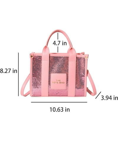 The Tote Bag for Women ，Sequined tote Purse letter PU shoulder crossbody bag for office travel…… Pink2 $15.18 Totes