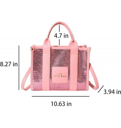 The Tote Bag for Women ，Sequined tote Purse letter PU shoulder crossbody bag for office travel…… Pink2 $15.18 Totes