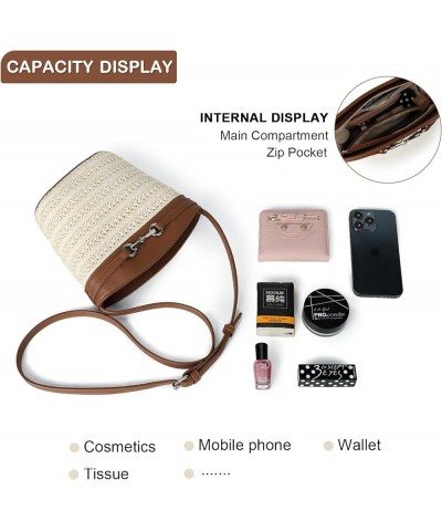 Small Straw Purses for Women Mini Straw Shoulder Bags for Women Crossbody Woven Purse Clutch Rattan Bag Brown $11.61 Clutches