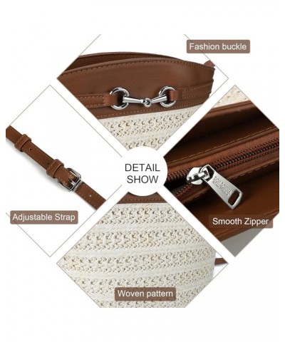 Small Straw Purses for Women Mini Straw Shoulder Bags for Women Crossbody Woven Purse Clutch Rattan Bag Brown $11.61 Clutches