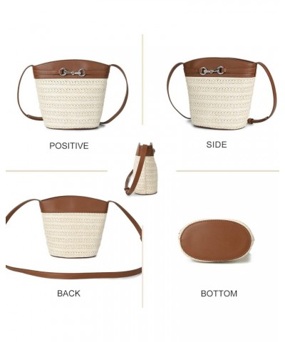 Small Straw Purses for Women Mini Straw Shoulder Bags for Women Crossbody Woven Purse Clutch Rattan Bag Brown $11.61 Clutches