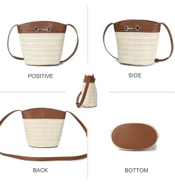 Small Straw Purses for Women Mini Straw Shoulder Bags for Women Crossbody Woven Purse Clutch Rattan Bag Brown $11.61 Clutches