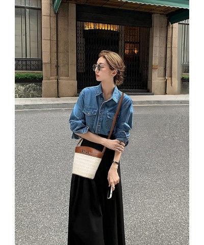 Small Straw Purses for Women Mini Straw Shoulder Bags for Women Crossbody Woven Purse Clutch Rattan Bag Brown $11.61 Clutches