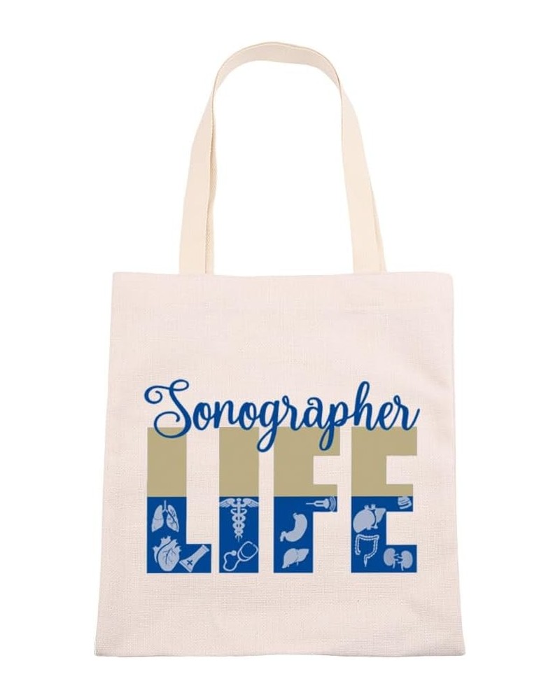 Sonographer Life Tote Bag Sonographer Graduation Gift Ultrasound Technician Gift Sonography Tech Gift Radiologist Gift Beige ...