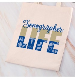 Sonographer Life Tote Bag Sonographer Graduation Gift Ultrasound Technician Gift Sonography Tech Gift Radiologist Gift Beige ...