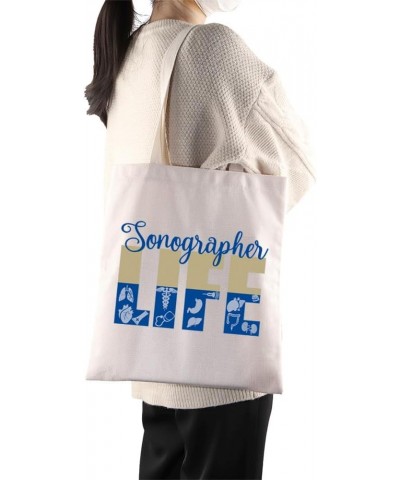 Sonographer Life Tote Bag Sonographer Graduation Gift Ultrasound Technician Gift Sonography Tech Gift Radiologist Gift Beige ...