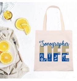 Sonographer Life Tote Bag Sonographer Graduation Gift Ultrasound Technician Gift Sonography Tech Gift Radiologist Gift Beige ...