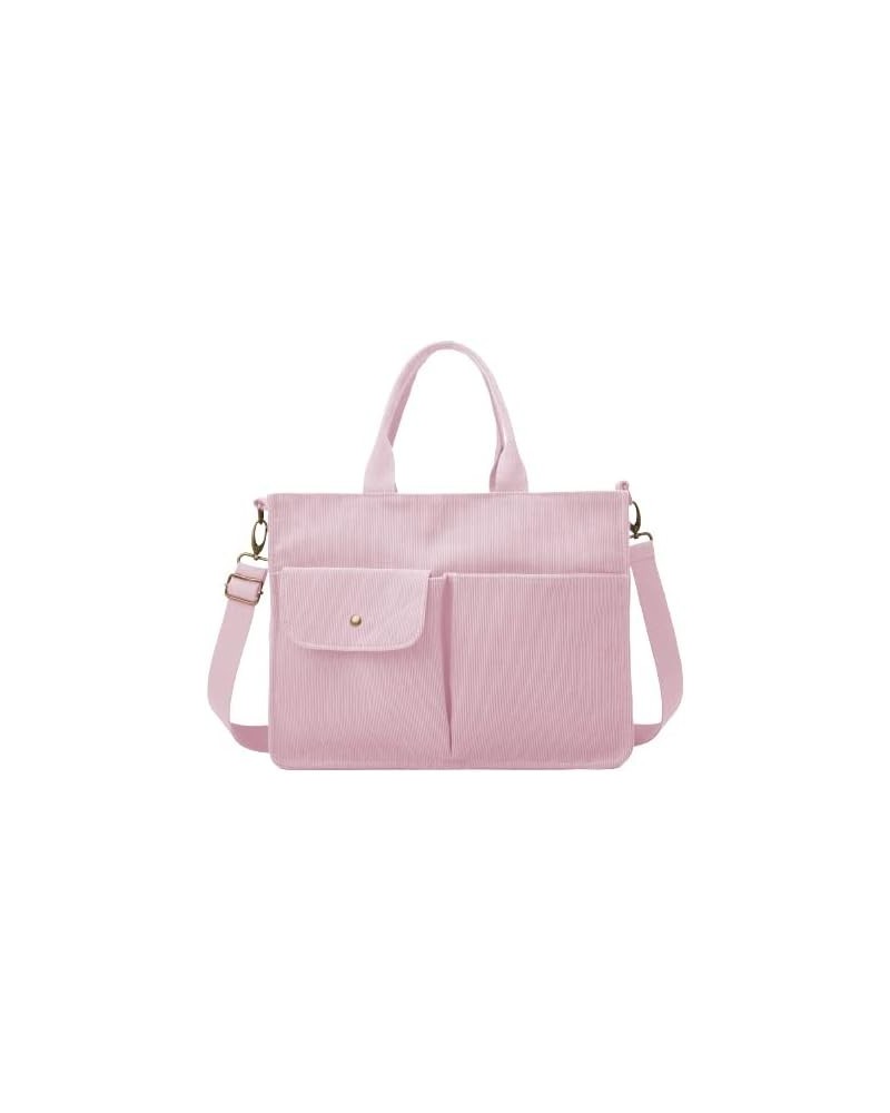 Womens Tote Bag Corduroy Shoulder Bag Handbag Casual Purse Corduroy Large Capacity Hobo Bag Messenger Bag Pink $17.47 Hobo Bags