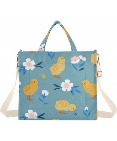 Baby Chickens and Flowers Women's Tote Handbags Top Handle Satchel Shoulder Bag Crossbody Bag for Office Travel M $15.00 Totes