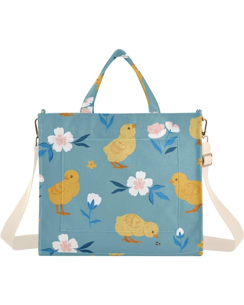 Baby Chickens and Flowers Women's Tote Handbags Top Handle Satchel Shoulder Bag Crossbody Bag for Office Travel M $15.00 Totes