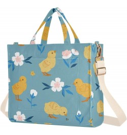 Baby Chickens and Flowers Women's Tote Handbags Top Handle Satchel Shoulder Bag Crossbody Bag for Office Travel M $15.00 Totes