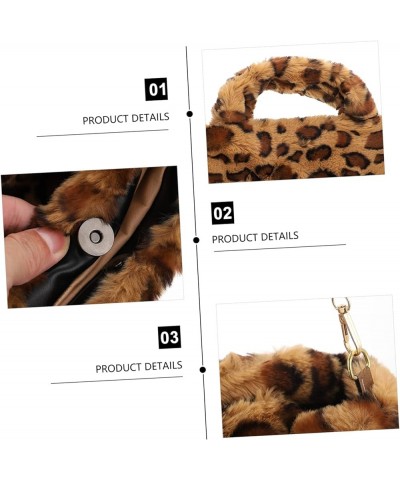 2 Pcs Leopard Print Bag Plush Handbag Wallets for Girls Leopard Wallets for Women Body Cross Bag for Women Trendy Purses Tote...