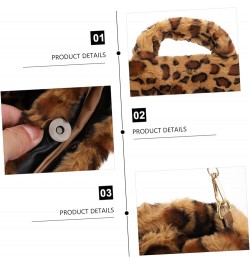 2 Pcs Leopard Print Bag Plush Handbag Wallets for Girls Leopard Wallets for Women Body Cross Bag for Women Trendy Purses Tote...