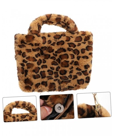 2 Pcs Leopard Print Bag Plush Handbag Wallets for Girls Leopard Wallets for Women Body Cross Bag for Women Trendy Purses Tote...