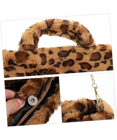 2 Pcs Leopard Print Bag Plush Handbag Wallets for Girls Leopard Wallets for Women Body Cross Bag for Women Trendy Purses Tote...