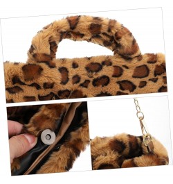 2 Pcs Leopard Print Bag Plush Handbag Wallets for Girls Leopard Wallets for Women Body Cross Bag for Women Trendy Purses Tote...