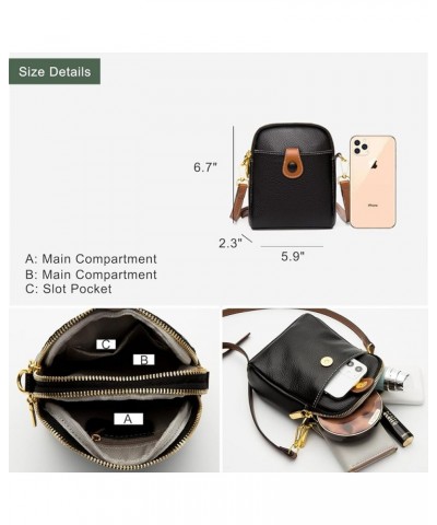 Women Small Shoulder Crossbody Purse Leather Handbag Satchel Bag Coffee $17.04 Satchels