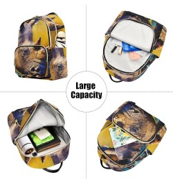 Small Fashion Backpack for Women Rhinoceros Flower Print Ladies Travel Daypack Aesthetic Shoulder Bag 10.2×5.1×12.5 IN $15.68...