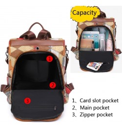 Travel Backpack Purse for Women Casual Daypacks Splicing Color Block Shoulder Bags Zipper Handbag-Red (Color : Brown) Red $29...