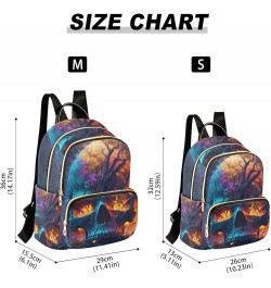 Women's Small Fashion Backpack Fire Skull Tree Print Ladies Travel Daypack Aesthetic Shoulder Bag 11.4×6.1×14.1 IN $18.55 Bac...