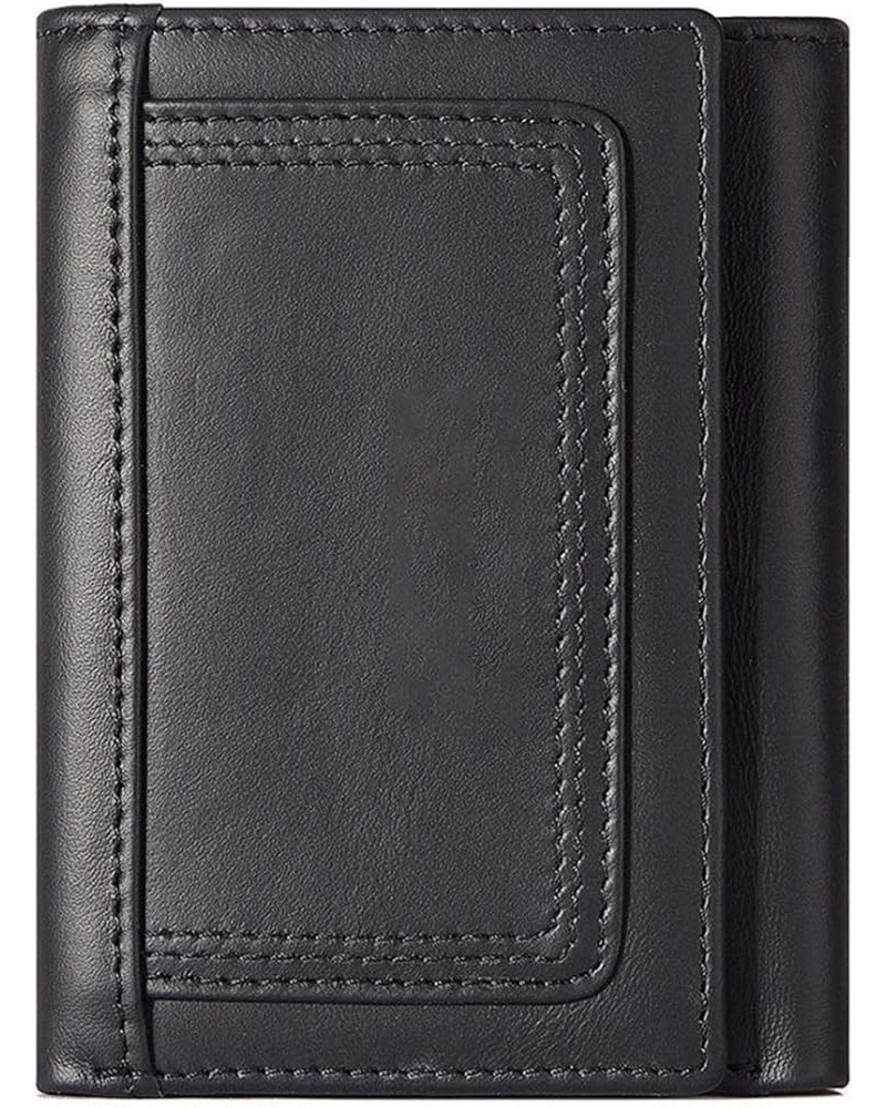 Genuine Leather Men's Money Organizers Business Card Cases Money Clips Cowhide RFID Blocking Wallets (Color : Khaki) Black $3...