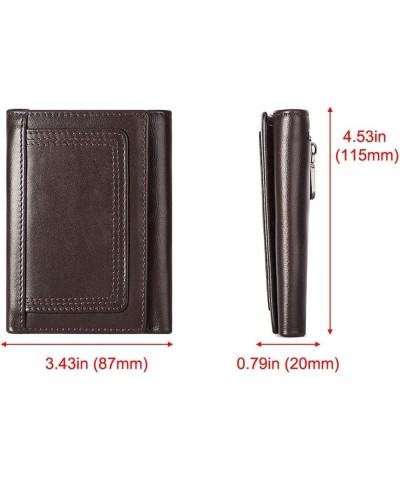 Genuine Leather Men's Money Organizers Business Card Cases Money Clips Cowhide RFID Blocking Wallets (Color : Khaki) Black $3...