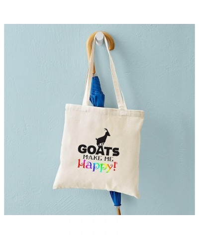 Give Us A Kiss! Tote Bag Natural Canvas Tote Bag, Cloth Shopping Bag Goats Make Me Happy Tote Bag $8.95 Travel Gear