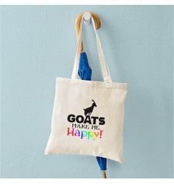 Give Us A Kiss! Tote Bag Natural Canvas Tote Bag, Cloth Shopping Bag Goats Make Me Happy Tote Bag $8.95 Travel Gear