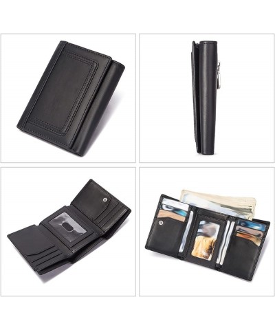 Genuine Leather Men's Money Organizers Business Card Cases Money Clips Cowhide RFID Blocking Wallets (Color : Khaki) Black $3...