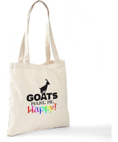 Give Us A Kiss! Tote Bag Natural Canvas Tote Bag, Cloth Shopping Bag Goats Make Me Happy Tote Bag $8.95 Travel Gear