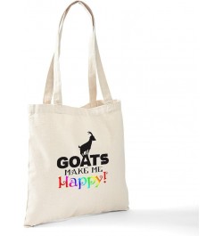 Give Us A Kiss! Tote Bag Natural Canvas Tote Bag, Cloth Shopping Bag Goats Make Me Happy Tote Bag $8.95 Travel Gear