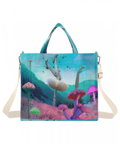 Women's Tote Handbags Tote Shoulder Bag Magic Pink Mushrooms Big Capacity Handbag for College Work Travel Business,S $14.16 T...