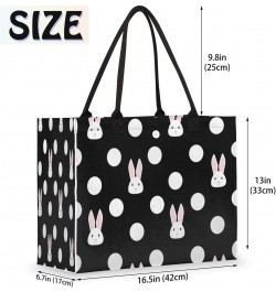 Cute Bunny Large Tote Bag Polka Dots Shoulder Bag For Women Teachers Nurses Work Shopping Travel Handbag Purse $9.53 Totes