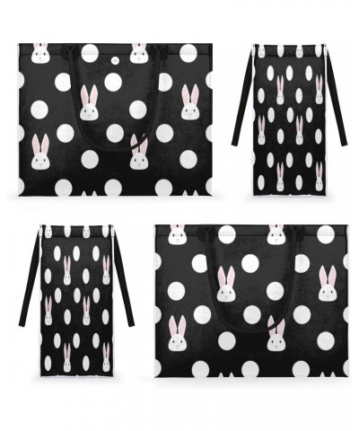 Cute Bunny Large Tote Bag Polka Dots Shoulder Bag For Women Teachers Nurses Work Shopping Travel Handbag Purse $9.53 Totes