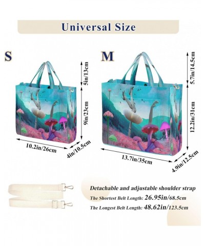 Women's Tote Handbags Tote Shoulder Bag Magic Pink Mushrooms Big Capacity Handbag for College Work Travel Business,S $14.16 T...