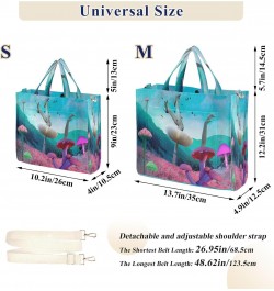 Women's Tote Handbags Tote Shoulder Bag Magic Pink Mushrooms Big Capacity Handbag for College Work Travel Business,S $14.16 T...