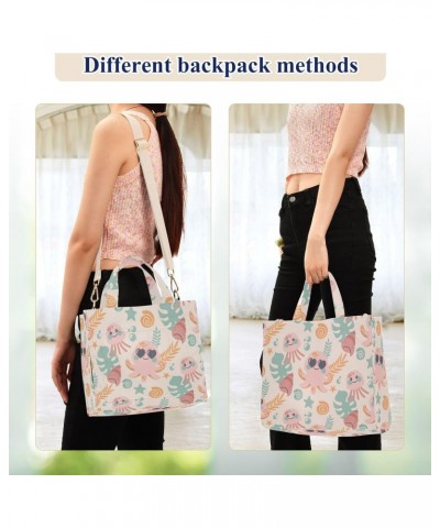 Cartoon Animal Pattern Corduroy Tote Versatile Shoulder Bag for Women with Zipper Magnetic Clasp，S $16.22 Totes