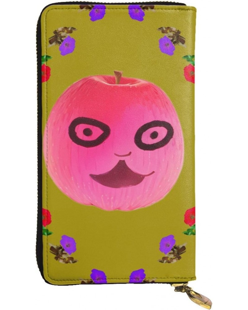 Funny Face Apple picture Leather long clutch wallet : Comfortable, lightweight, waterproof, durable 7.48 x 4.13 in $21.83 Clu...