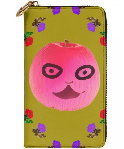 Funny Face Apple picture Leather long clutch wallet : Comfortable, lightweight, waterproof, durable 7.48 x 4.13 in $21.83 Clu...