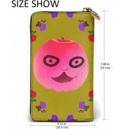 Funny Face Apple picture Leather long clutch wallet : Comfortable, lightweight, waterproof, durable 7.48 x 4.13 in $21.83 Clu...