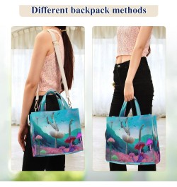 Women's Tote Handbags Tote Shoulder Bag Magic Pink Mushrooms Big Capacity Handbag for College Work Travel Business,S $14.16 T...