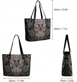 Womens Handbag Skull Leather Tote Bag Top Handle Satchel Bags For Lady $15.75 Totes