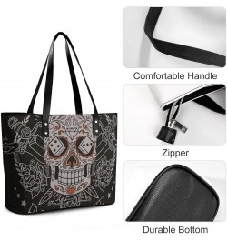 Womens Handbag Skull Leather Tote Bag Top Handle Satchel Bags For Lady $15.75 Totes