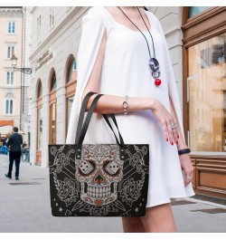 Womens Handbag Skull Leather Tote Bag Top Handle Satchel Bags For Lady $15.75 Totes